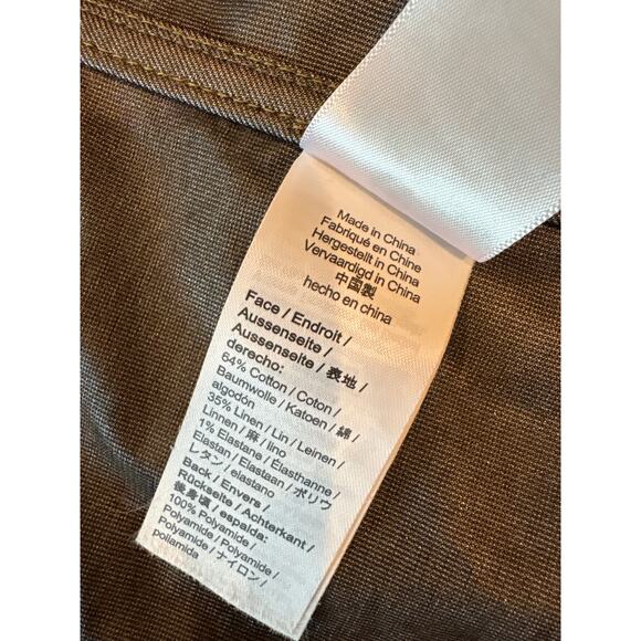 Walace & Barnes Military Field Coat Mens Large Brown Linen Blend Hooded *FLAW* - Picture 11 of 15